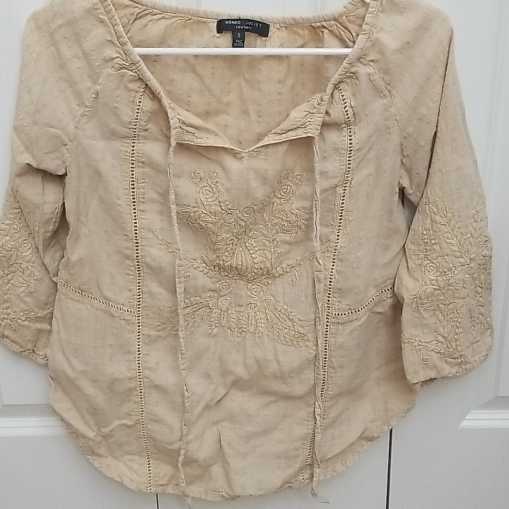 Beige peasant style top